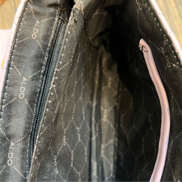 Aldo Lavander Quilted Crossbody Bag Golden Double Shoulder Strap Chain - Picture 10 of 17